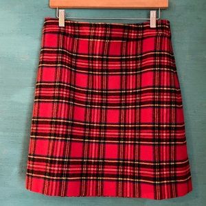 J. Crew Red Plaid Skirt - Size 8